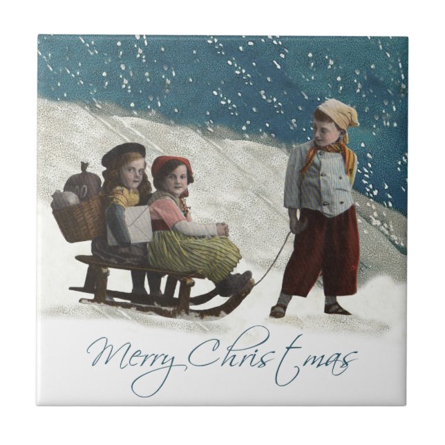 Vintage Crianças Dormem Natal (Frente)