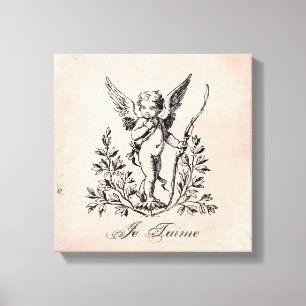 Vintage Cupid Francesa esticada canvas