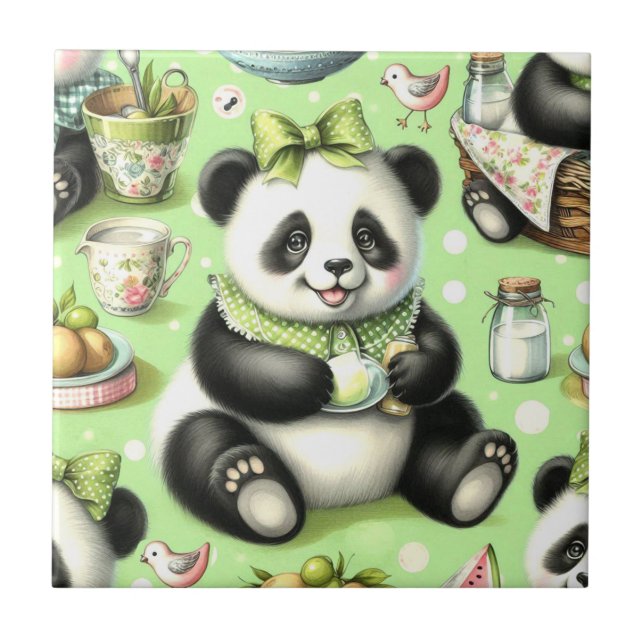 Vintage Cute Baby Panda (Frente)