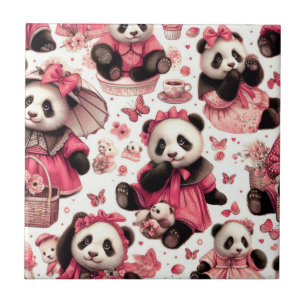 Vintage Cute Baby Panda Sem Olhos