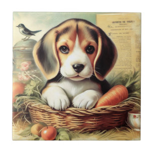 Vintage Cute Beagle Puppy