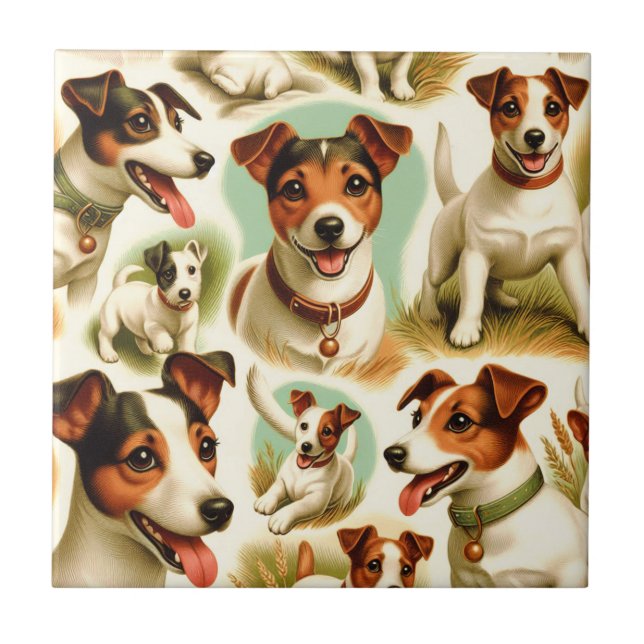 Vintage Cute Jack Russell Terrier (Frente)