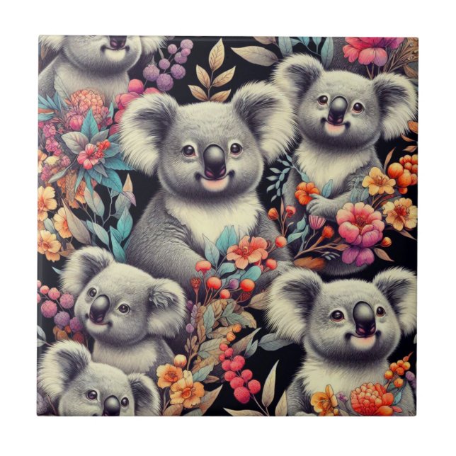 Vintage Cute Koala Pintura (Frente)