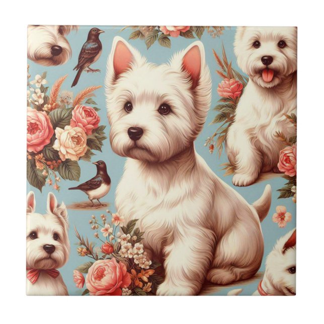 Vintage Cute West Highland White Terrier (Frente)