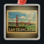 Vintage da ponte do Ouro de ornamento de São Franc<br><div class="desc">Um ornamento legal em San Francisco,  com estilo vintage,  que apresenta a ponte Ouro Gate.</div>