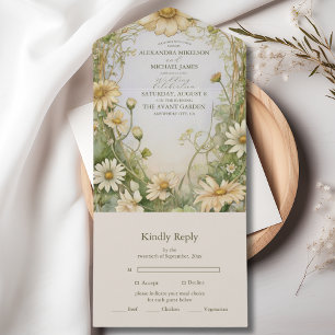 Vintage Daisy Wedding Art Nouveau