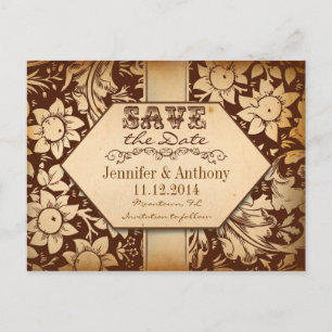 vintage damask Brown salvar data cartões de posto