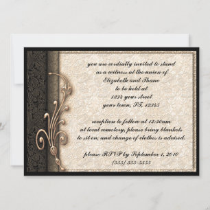 Vintage Damask Elegant Gótico Weding Convite