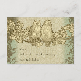 Vintage Damask Mr e Mrs Owl Rsvp com envelope
