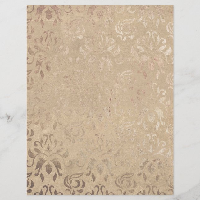 Vintage Damask - Papel Scrapbook Padrão (Frente)
