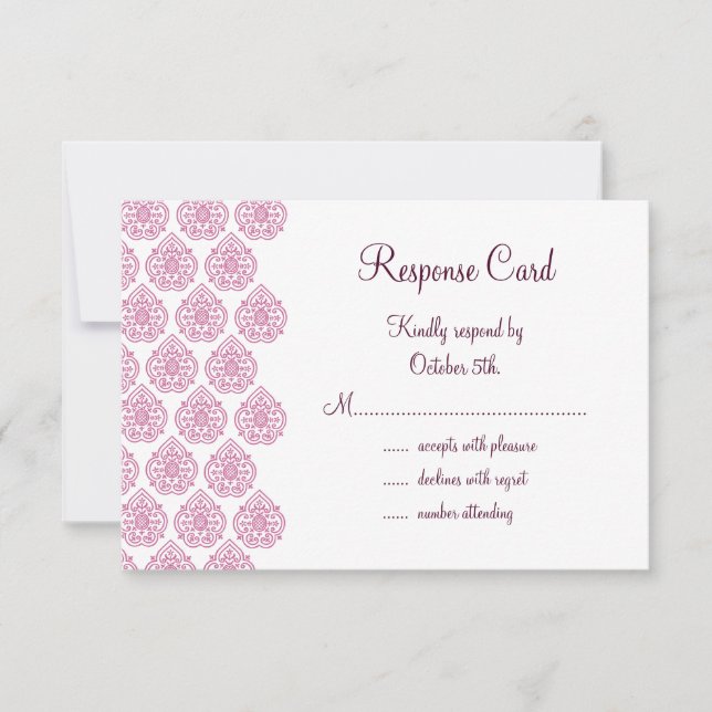 Vintage Damask RSVP (rosa) (Frente)