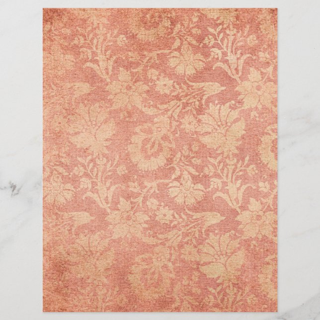 Vintage Damask Texture Scrapbook Paper (Frente)