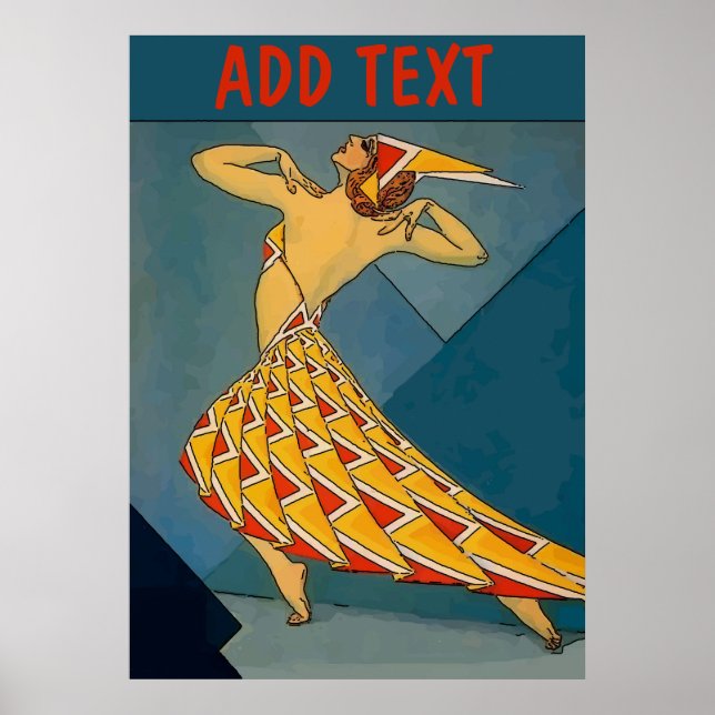 Vintage Dancer, add, edit text Poster (Frente)