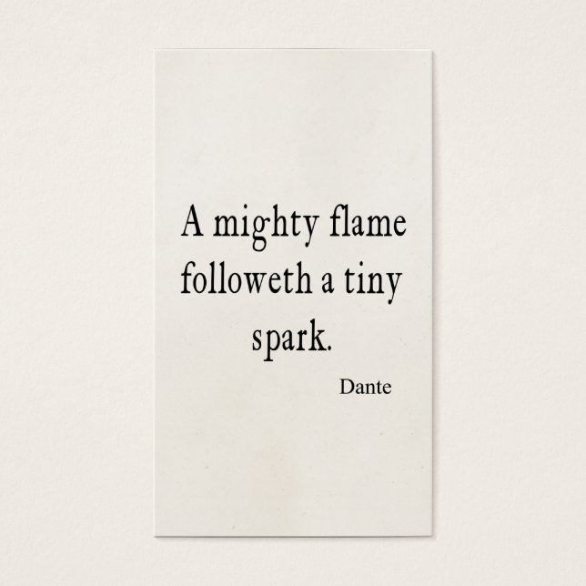 Vintage Dante Mighty Flame Tiny Spark Citações (Frente)