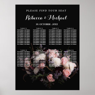 Vintage Dark Floral Poster