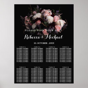 Vintage Dark Floral Poster
