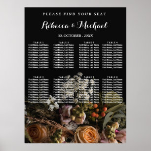 Vintage Dark Floral Poster