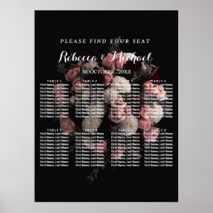 Vintage Dark Floral Poster