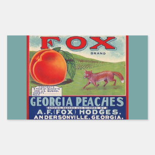 Vintage das etiquetas que anuncia pêssegos do Fox