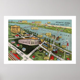 Vintage Daytona Beach Poster Impressão