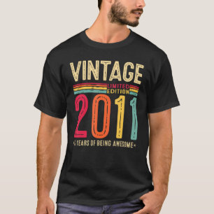 Vintage de 11 anos 2011 Camisetas 11 de aniversári