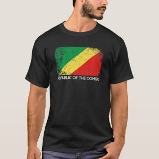 Vintage De Camisa De Bandeira Congolesa Feita Na R