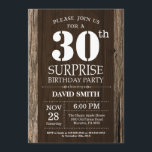 Vintage de convite para aniversário de 30 anos de<br><div class="desc">Surpresa, Rustic aniversário de 30 anos Invitation com fundo de madeira russa. Vintage Retro Country. Aniversário Adulto. Homens ou Mulheres Aniversário. Menino ou Menina Menina Menina Adolescente Convidam. 13 15 de 16º 18º 20 21rua 30 de 40º 50º 80 de 60º 70 de 100º. Qualquer Idade. Para mais personalização, clique...</div>