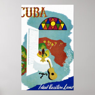 Vintage de Cuba que compete o poster restaurado