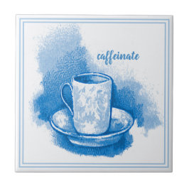 Vintage Delft Blue Art Nouveau Café Lover