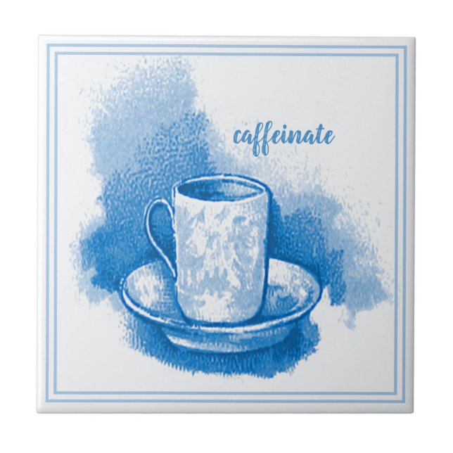 Vintage Delft Blue Art Nouveau Café Lover (Frente)