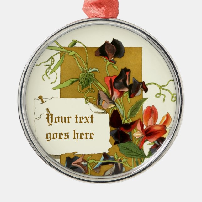 Vintage desenhando ornamento de ervilha doce verme (Frente)