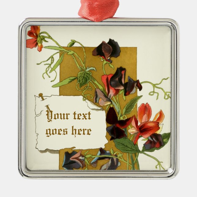 Vintage desenhando ornamento de ervilha doce verme (Frente)