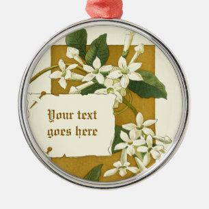 Vintage desenhando ornamento de jasmim branco