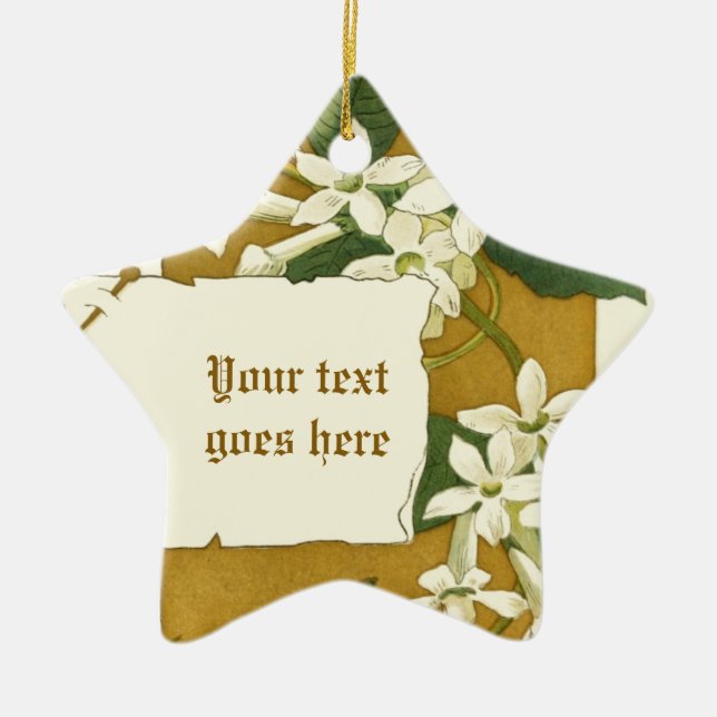 Vintage desenhando ornamento de jasmim branco (Frente)