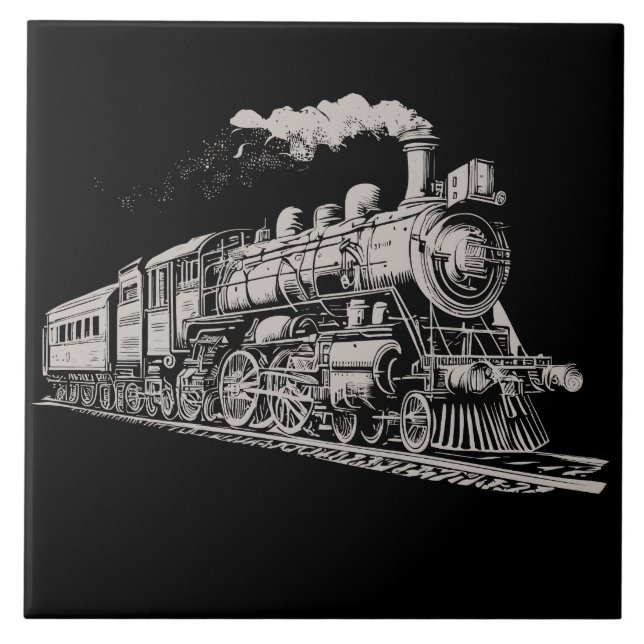 Vintage do comboio - Vintage Graphic Design Sketch (Frente)
