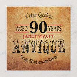 vintage do convite de aniversário | do 90 - idade