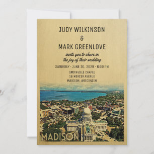 Vintage do convite do casamento de Madison