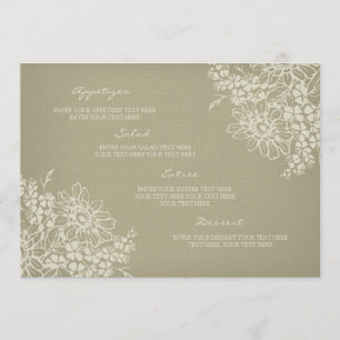 Vintage do menu do casamento floral