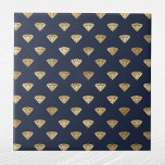 Vintage Dourado Diamond Art Deco Marinho Azul<br><div class="desc">Marinho Azul azulejo com design de Arte com diamante dourado. O código hexadecimal para azul marinho é #202A44.</div>