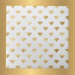 Vintage Dourado Diamond Art Deco White<br><div class="desc">Azulejo branco com design de Deco de diamante dourado.</div>