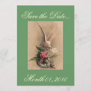 Vintage Dove e Flores Convites
