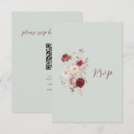 Vintage Dove Gray Pale Ash Pastel Floral rsvp