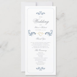 Vintage Dusty Blue Weding Program