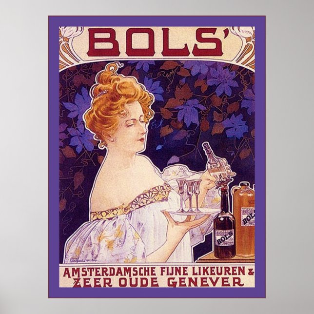 Vintage Dutch Liquor Advertising Poster (Frente)