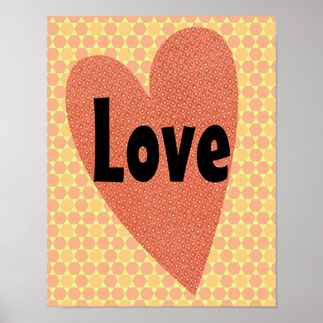 Vintage e Retro Heart Art Poster (Frente)