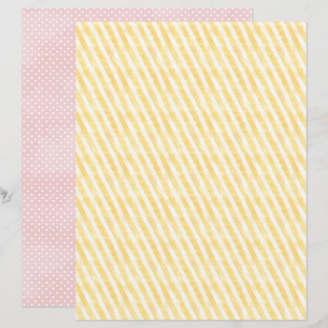 Vintage Easter Background Scrapbook Paper (Frente/Verso)