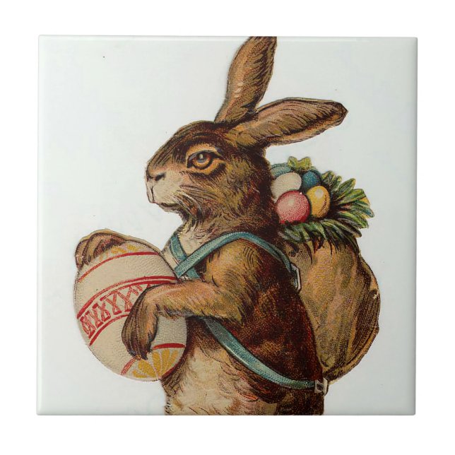 Vintage Easter Bunny com ovos (Frente)