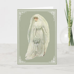 Vintage Edwardian Bride - Cartão de Saudação