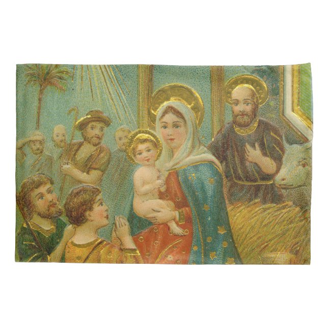 Vintage Edwardian Era Nativity Christmas Card (Verso)