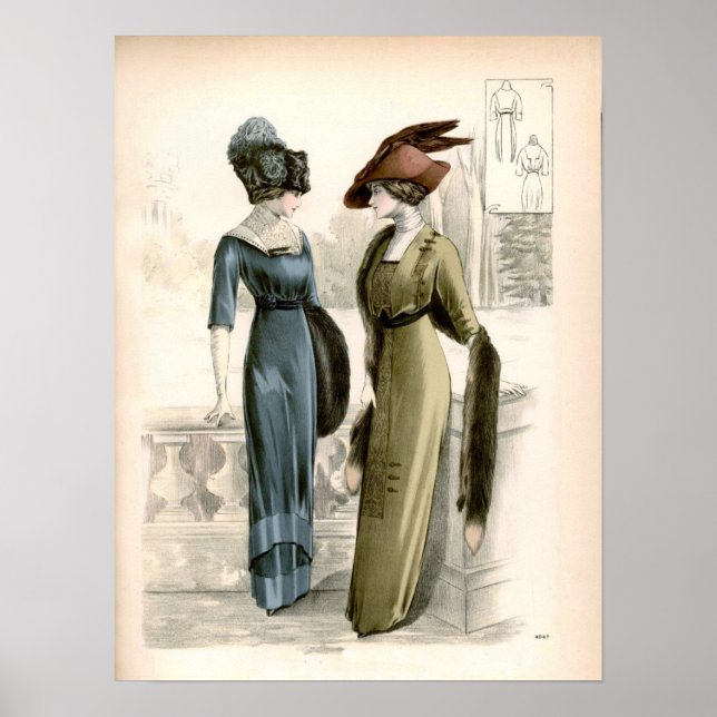 Vintage Edwardian Fashion Poster (Frente)